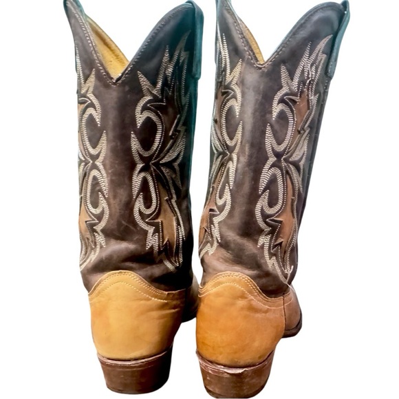 Men's Vintage J. Chisholm Dan Post Leather Western Cowboy Boots RARE Sz 10 4EE - Picture 5 of 16